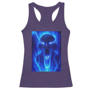 Six Seven Energy Overload Graphic Racerback Tank Top 67 Mason Kid Analog Horror Meme TS02 Purple Print Your Wear