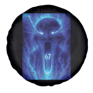Six Seven Energy Overload Graphic Spare Tire Cover 67 Mason Kid Analog Horror Meme TS02 Print Your Wear