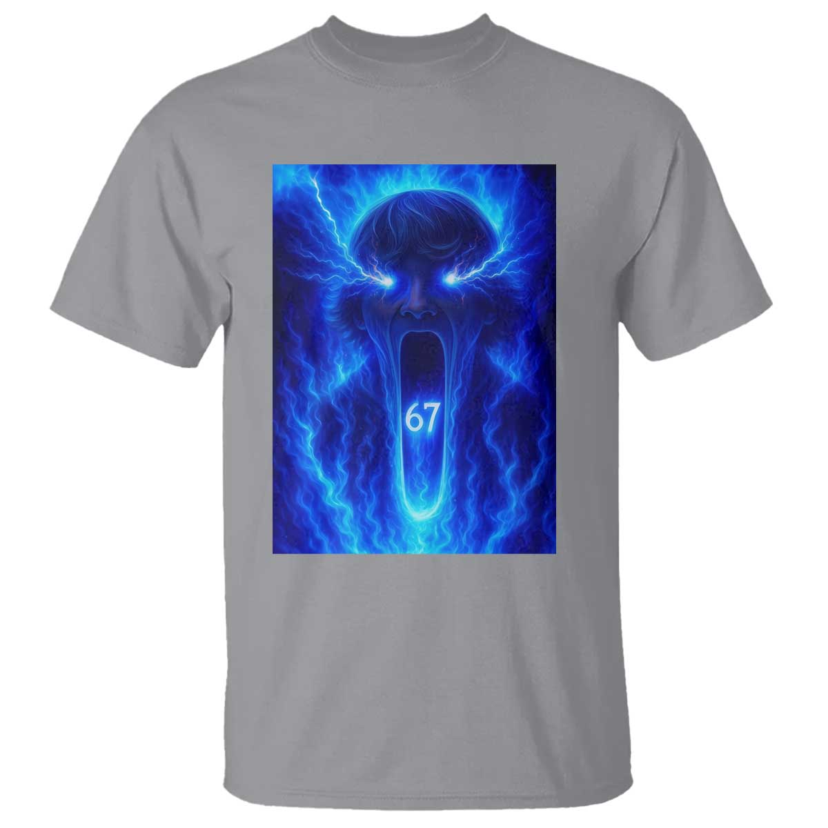 Six Seven Energy Overload Graphic T Shirt 67 Mason Kid Analog Horror Meme TS02 Sport Gray Print Your Wear