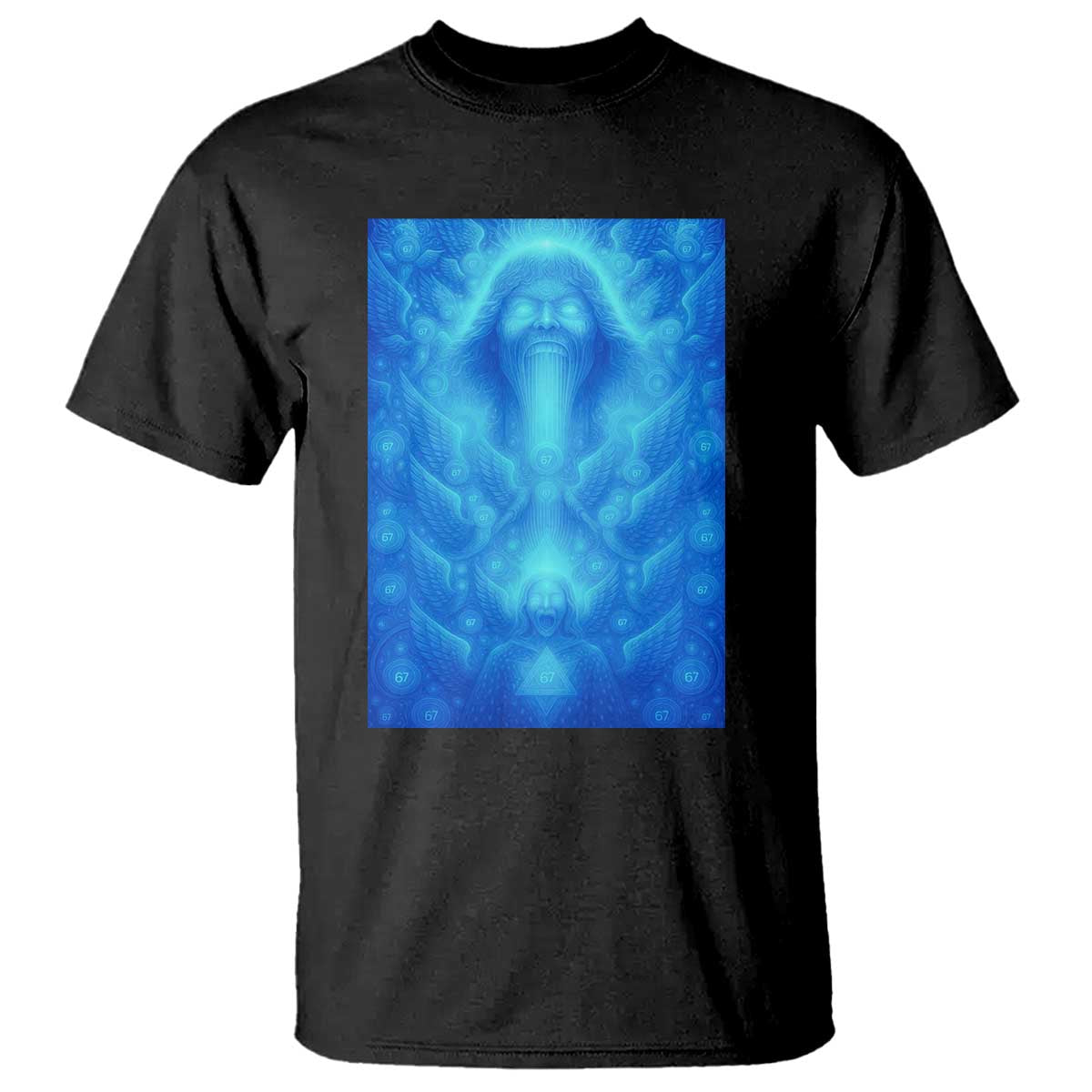 Divine 67 Meme T Shirt Celestial Mason 6 7 Spiritual Six Seven Angelcore TS02 Black Print Your Wear