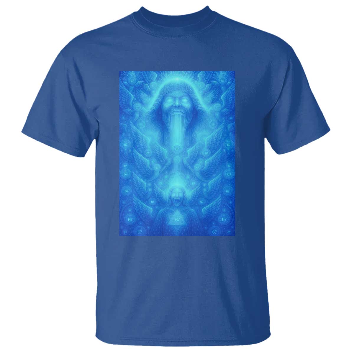 Divine 67 Meme T Shirt Celestial Mason 6 7 Spiritual Six Seven Angelcore TS02 Royal Blue Print Your Wear