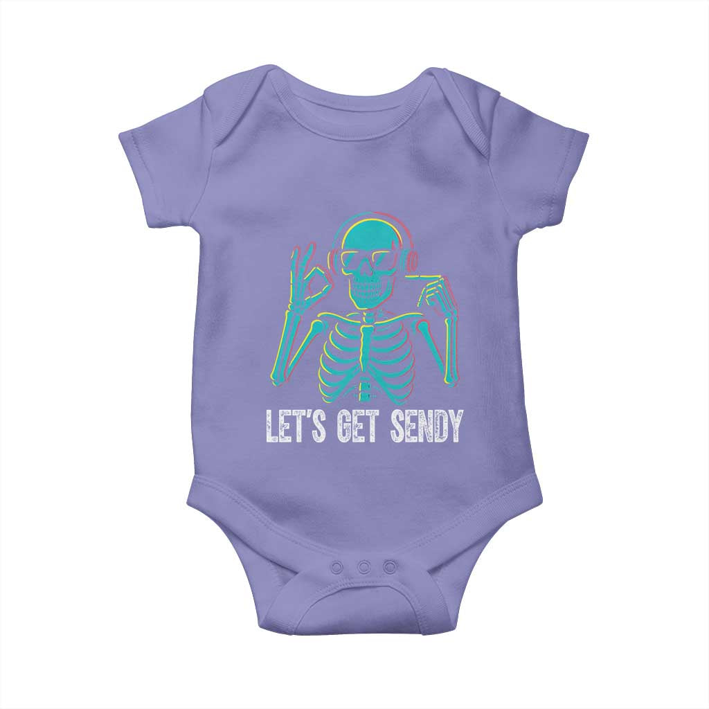 Lets Get Sendy Skeleton Baby Onesie Full Send Vibes Glowcore TS02 Violet Print Your Wear