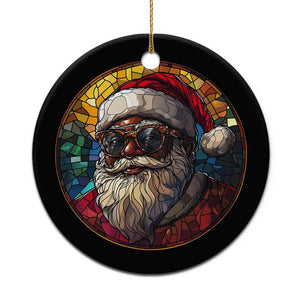 African American Santa Stained Glass Effect Printed Christmas Ornament Melanin Claus Festive Xmas Tree Decor TS02 Print Your Wear