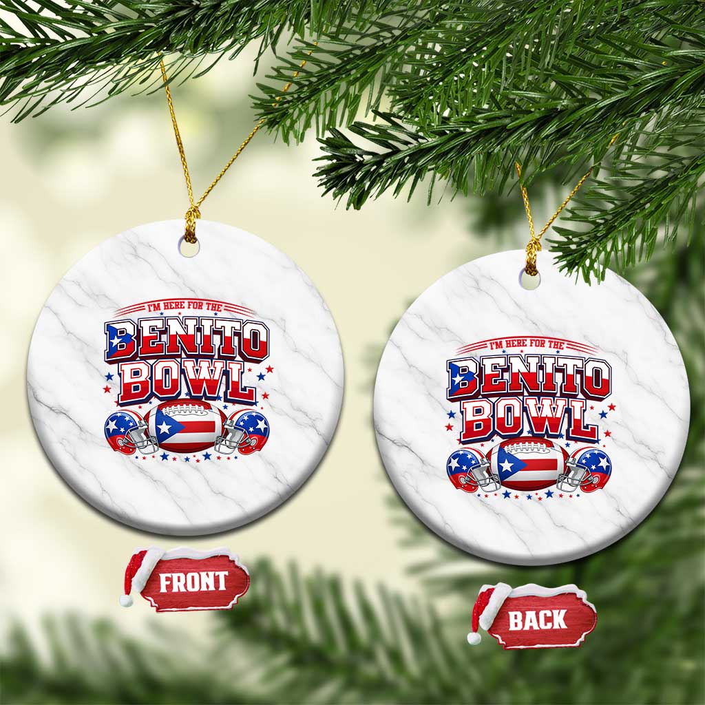 I’m Here for the Benito Bowl Ceramic Ornament Funny Music Fan Football Game Day TS02 1pc White Marble Print Your Wear