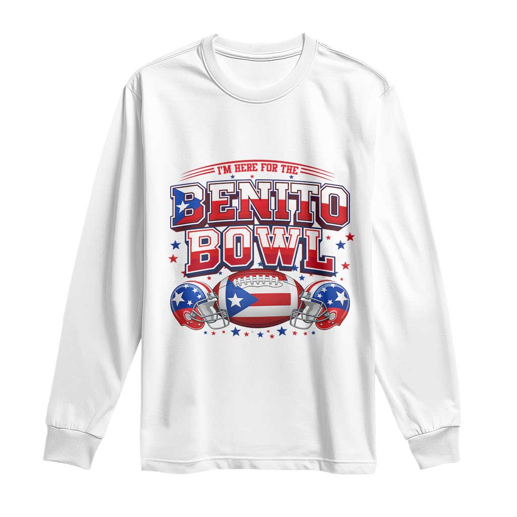 I’m Here for the Benito Bowl Long Sleeve Shirt Funny Music Fan Football Game Day TS02 White Print Your Wear