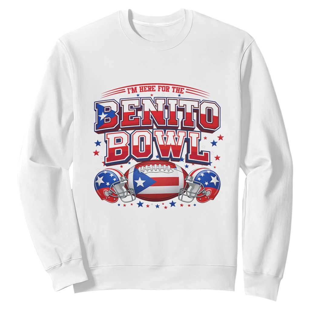 I’m Here for the Benito Bowl Sweatshirt Funny Music Fan Football Game Day TS02 White Print Your Wear