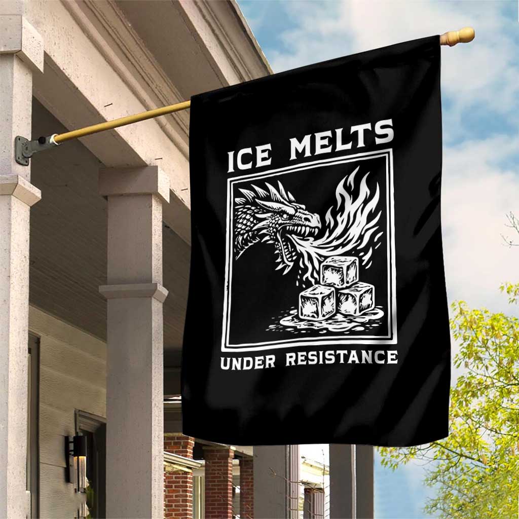 Ice Melts Under Resistance Garden Flag Against Ice Protest Dragon Graphic with Fire TS02 Print Your Wear