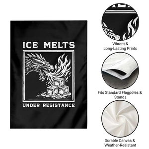 Ice Melts Under Resistance Garden Flag Against Ice Protest Dragon Graphic with Fire TS02 Print Your Wear