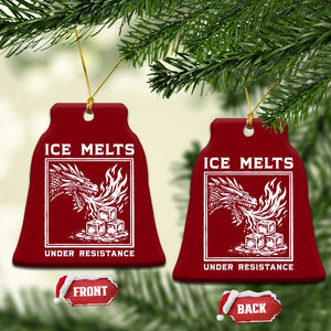 Ice Melts Under Resistance Ceramic Ornament Against Ice Protest Dragon Graphic with Fire TS02 Print Your Wear