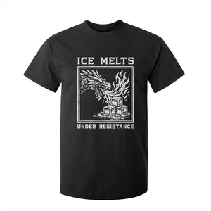 Ice Melts Under Resistance T Shirt For Kid Against Ice Protest Dragon Graphic with Fire TS02 Black Print Your Wear