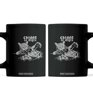 Chinga La Migra Protest Cat Coffee Mug Spanish Resistance Against Ice TS02 Black Print Your Wear