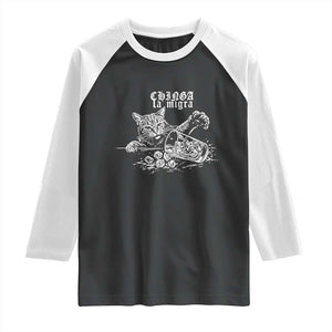 Chinga La Migra Protest Cat Raglan Shirt Spanish Resistance Against Ice TS02 Black White Print Your Wear