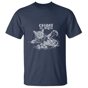 Chinga La Migra Protest Cat T Shirt Spanish Resistance Against Ice TS02 Navy Print Your Wear