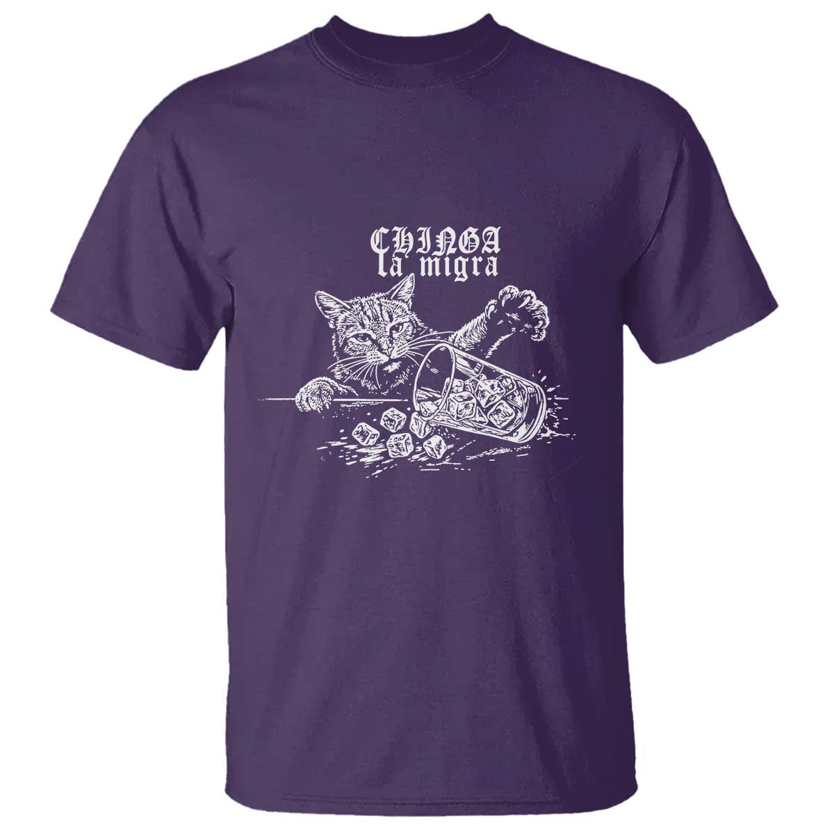 Chinga La Migra Protest Cat T Shirt Spanish Resistance Against Ice TS02 Purple Print Your Wear