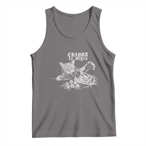 Chinga La Migra Protest Cat Tank Top Spanish Resistance Against Ice TS02 Deep Heather Print Your Wear