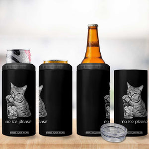No Ice Please Realistic Angry Cat Graphic 4 in 1 Can Cooler Tumbler Resistance Against Ice Protest TS02 Print Your Wear