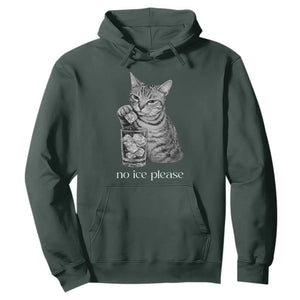 No Ice Please Realistic Angry Cat Graphic Hoodie Resistance Against Ice Protest TS02 Dark Forest Green Print Your Wear