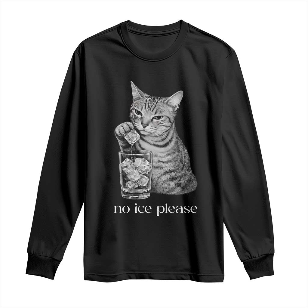 No Ice Please Realistic Angry Cat Graphic Long Sleeve Shirt Resistance Against Ice Protest TS02 Black Print Your Wear