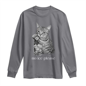 No Ice Please Realistic Angry Cat Graphic Long Sleeve Shirt Resistance Against Ice Protest TS02 Charcoal Print Your Wear