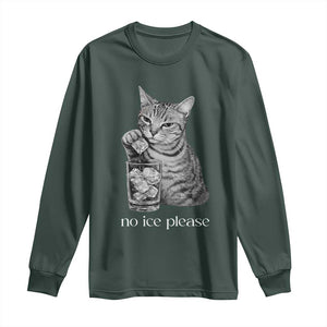 No Ice Please Realistic Angry Cat Graphic Long Sleeve Shirt Resistance Against Ice Protest TS02 Dark Forest Green Print Your Wear