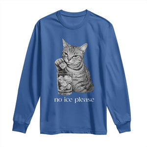 No Ice Please Realistic Angry Cat Graphic Long Sleeve Shirt Resistance Against Ice Protest TS02 Royal Blue Print Your Wear