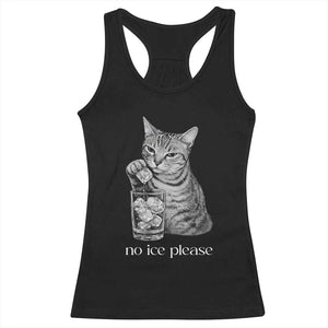 No Ice Please Realistic Angry Cat Graphic Racerback Tank Top Resistance Against Ice Protest TS02 Black Print Your Wear
