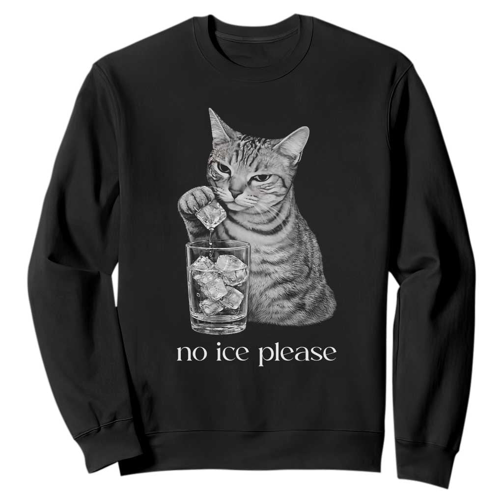No Ice Please Realistic Angry Cat Graphic Sweatshirt Resistance Against Ice Protest TS02 Black Print Your Wear