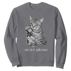 No Ice Please Realistic Angry Cat Graphic Sweatshirt Resistance Against Ice Protest TS02 Charcoal Print Your Wear