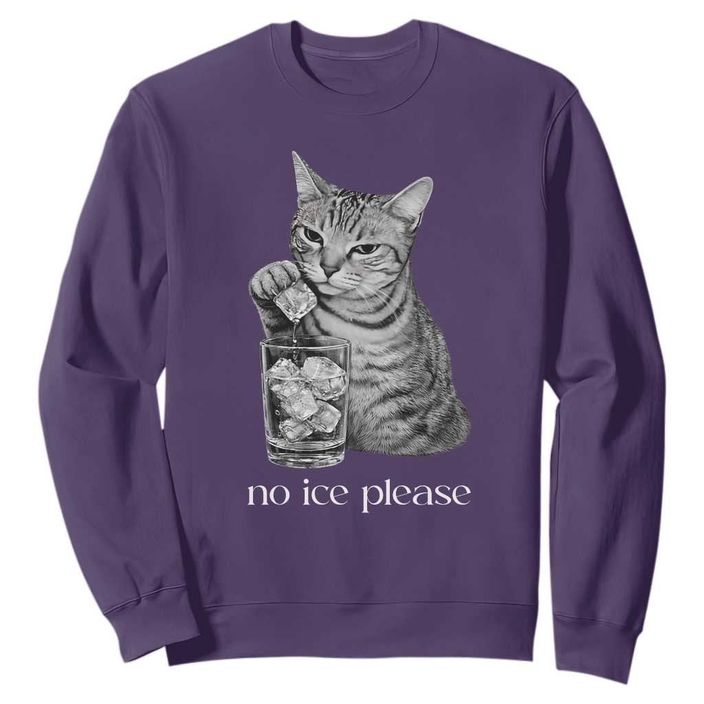 No Ice Please Realistic Angry Cat Graphic Sweatshirt Resistance Against Ice Protest TS02 Purple Print Your Wear