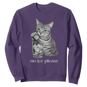 No Ice Please Realistic Angry Cat Graphic Sweatshirt Resistance Against Ice Protest TS02 Purple Print Your Wear