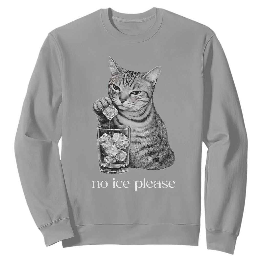 No Ice Please Realistic Angry Cat Graphic Sweatshirt Resistance Against Ice Protest TS02 Sport Gray Print Your Wear