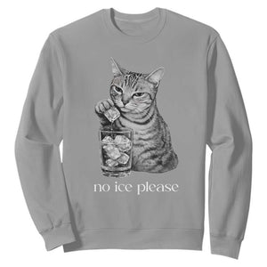 No Ice Please Realistic Angry Cat Graphic Sweatshirt Resistance Against Ice Protest TS02 Sport Gray Print Your Wear