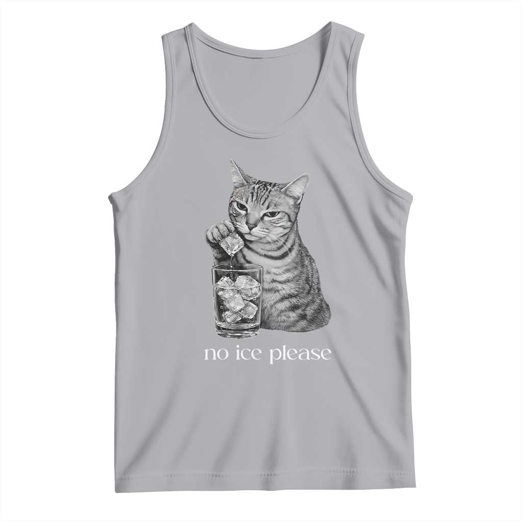 No Ice Please Realistic Angry Cat Graphic Tank Top Resistance Against Ice Protest TS02 Athletic Heather Print Your Wear