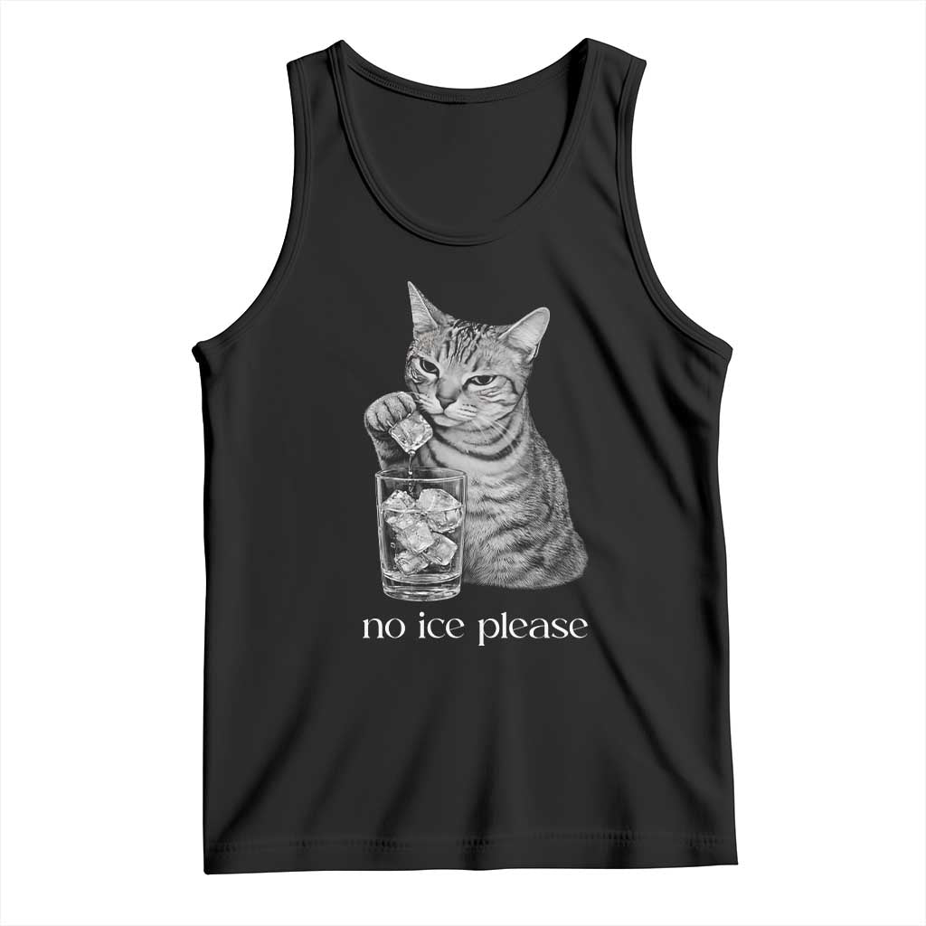 No Ice Please Realistic Angry Cat Graphic Tank Top Resistance Against Ice Protest TS02 Black Print Your Wear