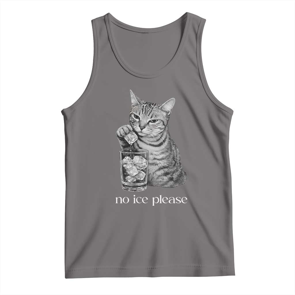 No Ice Please Realistic Angry Cat Graphic Tank Top Resistance Against Ice Protest TS02 Deep Heather Print Your Wear
