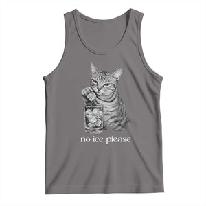 No Ice Please Realistic Angry Cat Graphic Tank Top Resistance Against Ice Protest TS02 Deep Heather Print Your Wear