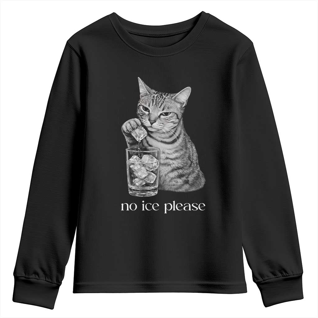 No Ice Please Realistic Angry Cat Graphic Youth Sweatshirt Resistance Against Ice Protest TS02 Black Print Your Wear