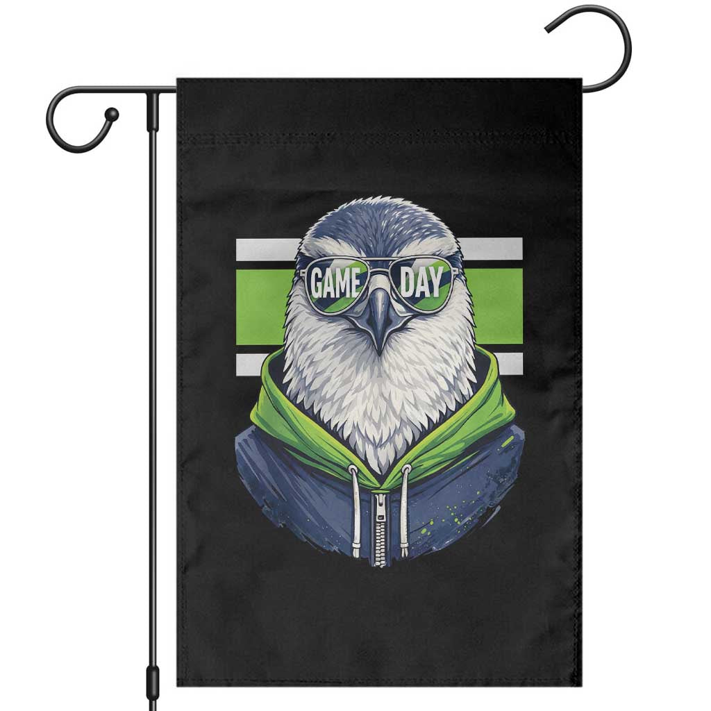 Cool Hawk Wearing Hoodie Graphic Garden Flag Game Day Swagger TS02 Black Print Your Wear