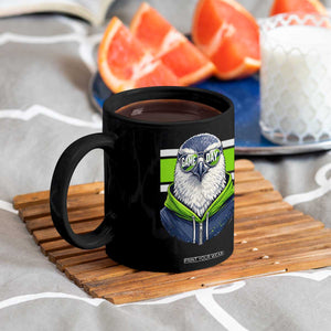 Cool Hawk Wearing Hoodie Graphic Coffee Mug Game Day Swagger TS02 Print Your Wear