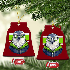 Cool Hawk Wearing Hoodie Graphic Ceramic Ornament Game Day Swagger TS02 Print Your Wear