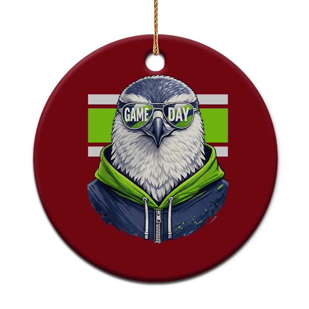 Cool Hawk Wearing Hoodie Graphic Ceramic Ornament Game Day Swagger TS02 1pc Red Print Your Wear