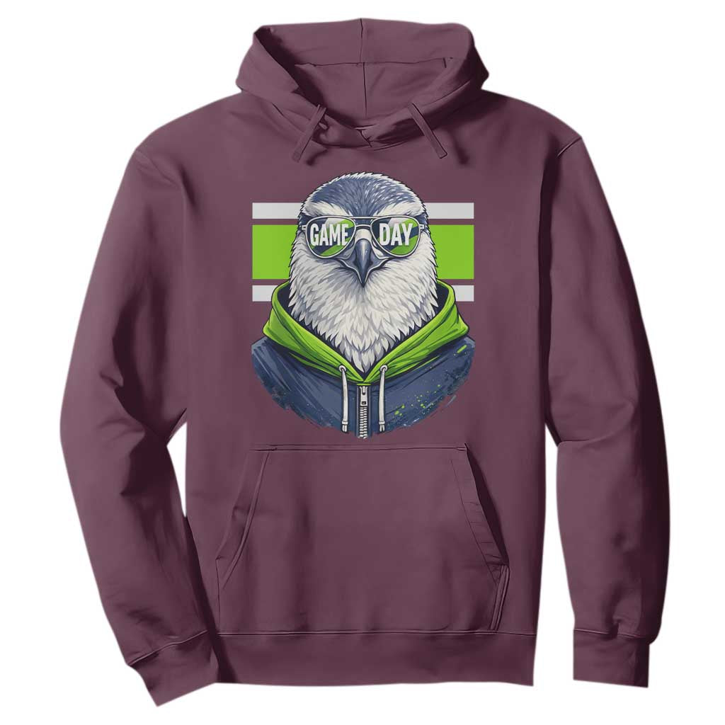 Cool Hawk Wearing Hoodie Graphic Hoodie Game Day Swagger TS02 Maroon Print Your Wear