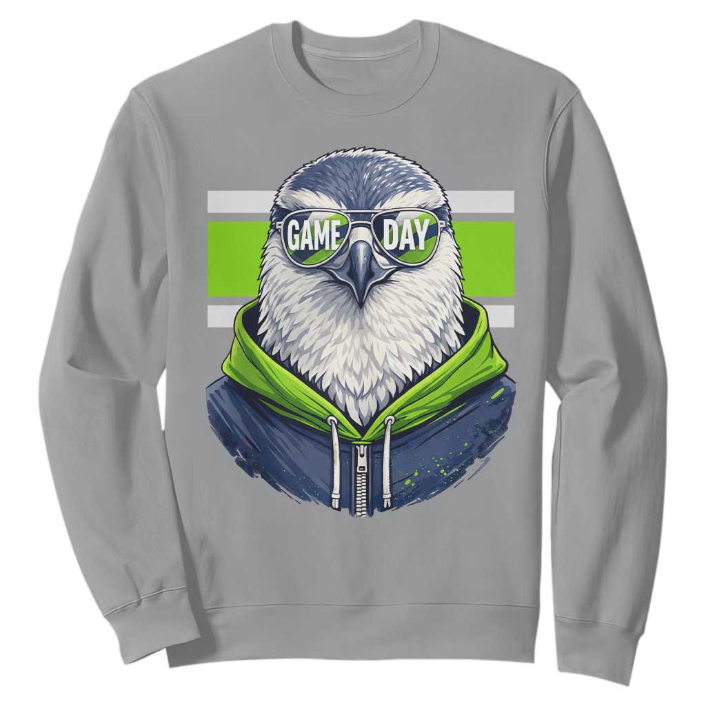 Cool Hawk Wearing Hoodie Graphic Sweatshirt Game Day Swagger TS02 Sport Gray Print Your Wear