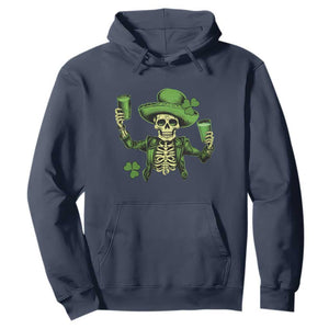 Funny St. Patricks Day Drinking Skeleton Hoodie for Beer Lover Alcoholic TS02 Navy Printyourwear