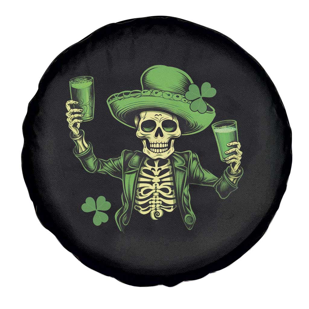 Funny St. Patricks Day Drinking Skeleton Spare Tire Cover for Beer Lover Alcoholic TS02 Print Your Wear