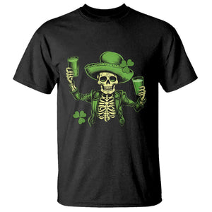 Funny St. Patricks Day Drinking Skeleton T Shirt for Beer Lover Alcoholic TS02 Black Printyourwear