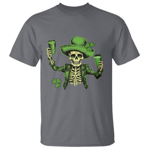 Funny St. Patricks Day Drinking Skeleton T Shirt for Beer Lover Alcoholic TS02 Charcoal Printyourwear