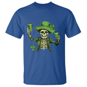 Funny St. Patricks Day Drinking Skeleton T Shirt for Beer Lover Alcoholic TS02 Royal Blue Printyourwear
