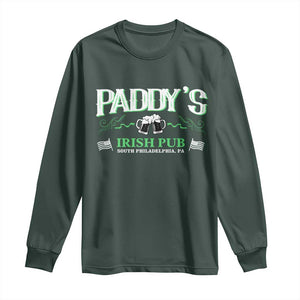 Funny St Patricks Day Drinking Long Sleeve Shirt Paddy Irish Pub TS02 Dark Forest Green Print Your Wear