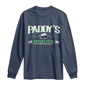 Funny St Patricks Day Drinking Long Sleeve Shirt Paddy Irish Pub TS02 Navy Print Your Wear